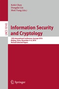 Cover: Information Security and Cryptology - Springer