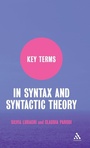 Cover: Key Terms in Syntax and Syntactic Theory - Continuum International Publishing Group Ltd.