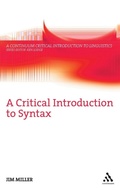 Cover: A Critical Introduction to Syntax - Continuum Publishing Corporation