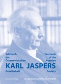 Cover: Jahrbuch der &Ouml;sterreichischen Karl-Jaspers-Gesellschaft 29/2016 - Studien Verlag