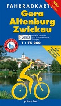 Abbildung von: Fahrradkarte Gera, Altenburg, Zwickau - grünes herz