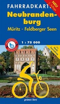 Abbildung von: Fahrradkarte Neubrandenburg, Müritz, Feldberger Seen - grünes herz