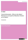 Cover: Unterrichtsstunde - GRIN Verlag