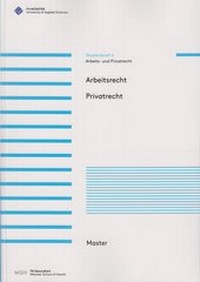 Enlarge image Cover: Arbeits- und Privatrecht - Verlag der FH Münster - Bereichsbibliothek Steinfurt
