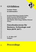 Cover: GI Edition Proceedings Band 265 Datenbanksysteme f&uuml;r Business, Technologie und Web (BTW 2017), 06. - 10.03.2017 in Stuttgart - K&ouml;llen