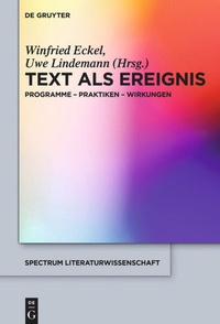 Enlarge image Cover: Text als Ereignis - De Gruyter