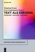 Cover: Text als Ereignis - De Gruyter