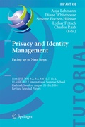 Cover: Privacy and Identity Management. Facing up to Next Steps - Springer