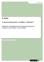 Cover: Unterrichtsstunde zu Rilkes "Panther" - GRIN Verlag