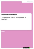 Cover: Analysing the Role of Triangulation in Research - GRIN Verlag