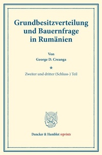 Abbildung von: Grundbesitzverteilung und Bauernfrage in Rumänien. - Duncker & Humblot