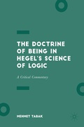 Cover: The Doctrine of Being in Hegel's Science of Logic - Palgrave Macmillan