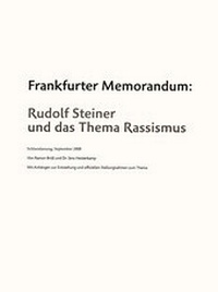 Enlarge image Cover: Frankfurter Memorandum: Rudolf Steiner und das Thema Rassismus - Info 3