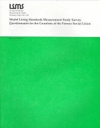 Enlarge image Cover: Model Living Standards for Measurement Study Survey Questionnaire for the Countries of the Former Soviet Union - World Bank Publications