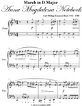 Cover: March In D Major Anna Magdalena Notebook - Easy Piano Sheet Music - Lulu.com