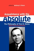 Cover: Acquaintance with the Absolute - Fordham University Press