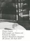 Cover: Wade Guyton. Zeichnungen von Drama und Fr&uuml;hst&uuml;ck im Atelier. Museum Brandhorst, M&uuml;nchen 28. Januar - 30. April 2017 - K&ouml;nig, Walther