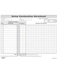 Abbildung von: Quick Changeover: Setup Combination Worksheet - CRC Press