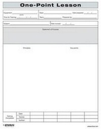 Abbildung von: One-Point Lesson Form - CRC Press
