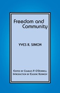 Cover: Freedom and Community - Fordham University Press