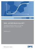 Cover: MAK- und BAT-Werte-Liste / MAK- und BAT-Werte-Liste 2017 - Wiley-VCH