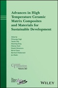 Cover: Advances in High Temperature Ceramic Matrix Composites and Materials for Sustainable Development, Volume 263 - Wiley