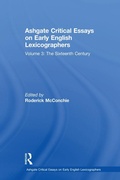 Cover: Ashgate Critical Essays on Early English Lexicographers - Routledge