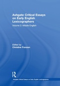 Cover: Ashgate Critical Essays on Early English Lexicographers - Routledge
