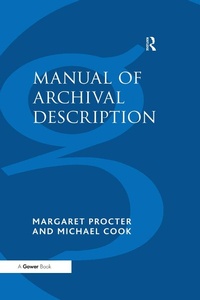 Abbildung von: Manual of Archival Description - Routledge