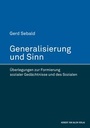 Cover: Generalisierung und Sinn - Herbert von Halem Verlag