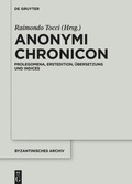 Cover: Anonymi Chronicon - De Gruyter
