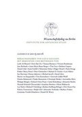 Cover: Wissenschaftskolleg zu Berlin / Institute for Advanced Study - Wissenschaftskolleg zu Berlin
