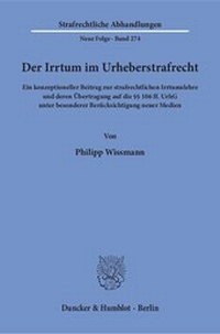 Abbildung von: Der Irrtum im Urheberstrafrecht - fibre