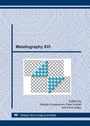 Cover: Metallography XVI - Trans Tech Publications Ltd