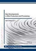 Cover: New Developments in Wire Production and Processing - Trans Tech Publications Ltd