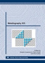 Cover: Metallography XVI - Trans Tech Publications Ltd