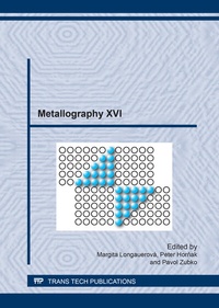 Enlarge image Cover: Metallography XVI - Trans Tech Publications Ltd