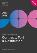 Cover: Core Statutes on Contract, Tort & Restitution 2017-18 - Palgrave