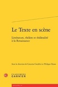 Cover: Le Texte En Scene - Classiques Garnier