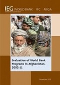 Cover: Evaluation of World Bank Programs in Afghanistan 2002-11 - World Bank Publications