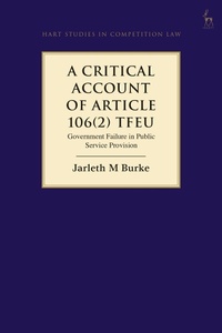 Abbildung von: A Critical Account of Article 106(2) TFEU - Hart Publishing