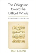 Cover: The Obligation Toward the Difficult Whole - The University of Alabama Press