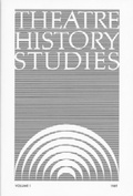 Cover: Theatre History Studies 1981 - The University of Alabama Press
