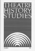 Cover: Theatre History Studies 1983, Vol. 3 - The University of Alabama Press