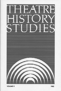 Cover: Theatre History Studies 1982, Vol. 2 - The University of Alabama Press