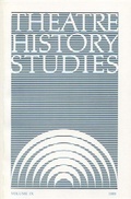 Cover: Theatre History Studies 1989 - The University of Alabama Press