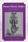 Cover: Theatre History Studies V. 27 - The University of Alabama Press