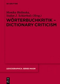 Abbildung von: Wörterbuchkritik - Dictionary Criticism - De Gruyter Mouton