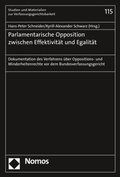 Cover: Parlamentarische Opposition zwischen Effektivit&auml;t und Egalit&auml;t - Nomos
