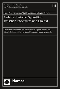 Abbildung von: Parlamentarische Opposition zwischen Effektivität und Egalität - Nomos